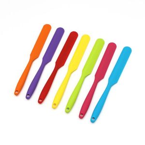 Small Cake Cream Butter Spatula Mixing Batter Scraper Spoon Brush Silicone Baking Cook Tool Rpqkr