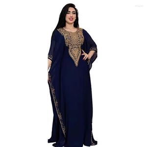 Ethnic Clothing Bazin Riche African Chiffon Dresses For Women Dashiki Abaya Dubai Moroccan Kaftan Maxi Dress Embroidered Muslim Party Robes