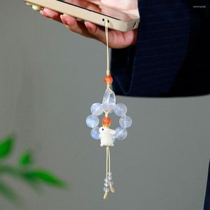 Keychains Ins Simple Sweet Little Keychain Creative Anti-Lost Mobile Phone Lanyard Girls Fashion Bag Pendant