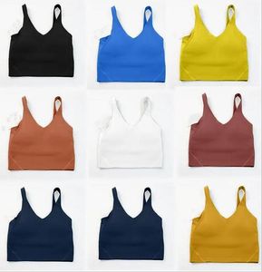 Yoga outfit lulu U-shaped bra beauty Type Back Align Tank Tops Gym Clothes Women Casual Running Nude Tight Sports Bra Fitness Beautiful Underwear Vest Shirt lululemen