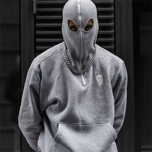 Men s hoodies tröjor grå män överdimensionerade huva hjärtkläder solid zip up vårtoppar långa ärmar sweatshirt hoodie 231127