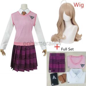 Anime kostümleri dingnronpa v3 kaede akamatsu cosplay kostümleri kadınlar elbise anime gömlek etek kız jk okul üniforma zln231128