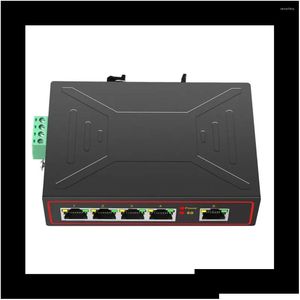 Kable komputerowe Złącza S 5 portów 100m Przełącznik sieci przemysłowej RJ45 Hub Internet Splitter Plug and Play Din Rail Typ Enhance Dro DHFI1