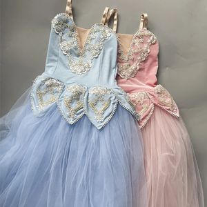 Dancewear Children Romantic Tutu Ballet Dress Girls Swan Dance Performance Costumes Child Long Velet Tulle klänning Skate Ballerina Dress 231127