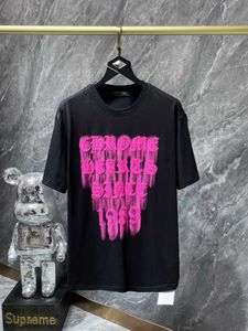 CH Mode Kleidung Designer Tees Luxus Casual T-Shirt 2023ss Herz Rose Rot Schaum Sanskrit Graffiti Kreuz Sanskrit Kurzarm Männer Frauen T-Shirt zum Verkauf Chromes