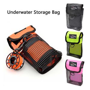 Dry Storage Scuba Diving Bag Mesh Tub Reel Snap Sausage Buoy Side Hanging Underwater Snorkeling Equipment Pouch 230427