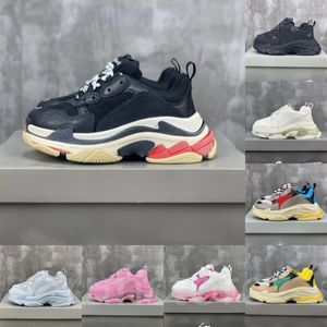 Designer Triple s Platform Sneakers Uomo Donna Scarpe da ginnastica Luxury Nero Bianco Beige Verde acqua Blu Bred Rosso Rosa Tennis suola trasparente Scarpe casual Scarpe sportive da tennis