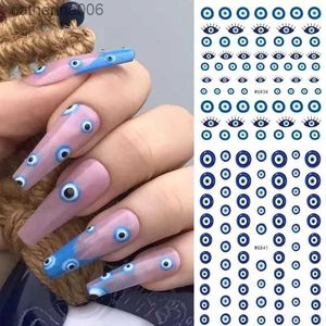 Tattoos Colored Drawing Stickers 1pc Eye Series Nail Sticker Stickers for Nails Nail Art Decorations Charming Sticker Nail DIY Manicure Tattoos Foil DecalsL231128