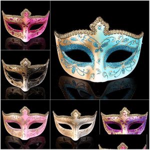 Partymasken Damen Half Face Wearing Mask Spitze für Tanz Weihnachten Halloween Drop Delivery Hausgarten Festliche Lieferungen Dhf0W