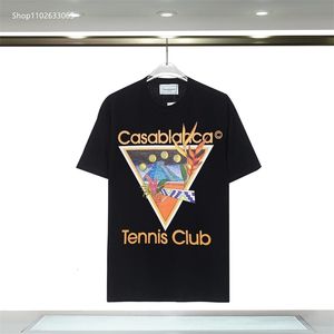 Herren T-Shirts Kaus Print Lapangan Klub Tenis Casablanca Baru Musim Semi Harajuku Katun Kasual Pria dan Wanita Kualitas Tinggi 230427