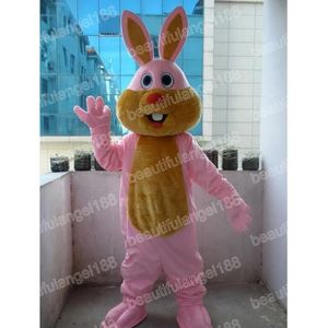 Halloween Pink Rabbit Mascot Costumes High Quality Cartoon Theme Character Carnival Adults Size Outfit Christmas Party Outfit Suit For Men Women