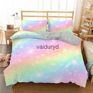 Bedding sets Rainbow Gradient Set Colors Glitter Duvet Cover cases Single Twin Full Queen King Girl Kids Bed Linenvaiduryd