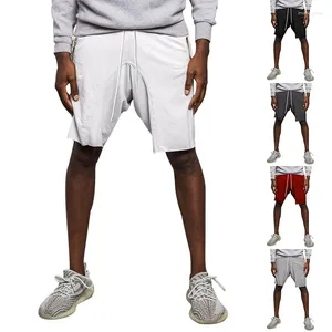 Men's Polos Summer Amazon Wish Pure Color Tied Sports Pants Zipper Bag Shorts Casual