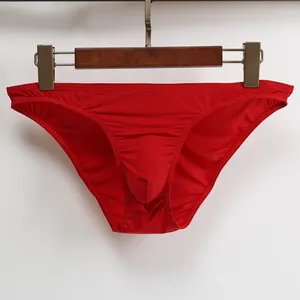 Underpants Sexy Men's Ice Silk Underwear Ultra-fino Transparente Sem Costura Secagem Rápida Respirável Low Rise Briefs Suave Calcinha Macia
