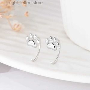 Stud Kofsac 925 Sterling Silver Hypoallergenic Cat Paw örhängen mode söta öronkrokörhängen kvinnliga kvinnor smycken söt tjej gåva yq231128