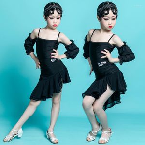 Bühne Wear Girls Latin Tanzkostüm geteilte Ärmel Design Tanzoutfit Rumba Tango Übung Kleidung Wettbewerb Aufführung YS1268