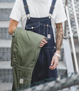 Men039s Pants Maden Safari Style MultiPocket Overalls Streetwear Work Cargo Jumpsuit Retro Straight Leg Pant Latzhose Baggy B94279277062