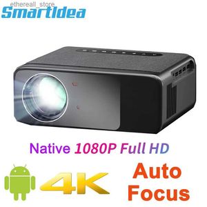 Projectors Smartldea Native 1080p Smart Projector Auto Focus Android9.0 5G WIFI BT5.1 Home Theater Cinema Android Beamer LED 4K Projector Q231128