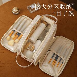 Borse per cosmetici Grandi orecchie Borsa per trucco in PU Borsa da viaggio di grande capacità Rete da toilette portatile Rosso Alto livello di aspetto