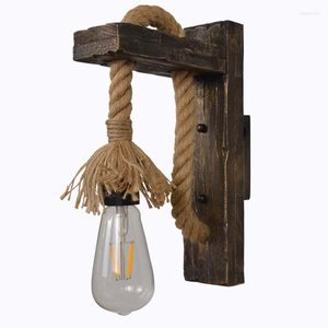 Lâmpada de parede retrô lâmpadas de arandela de madeira vintage