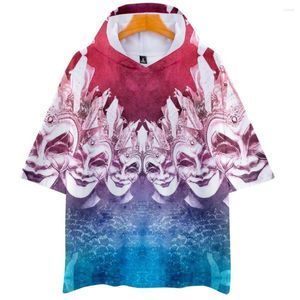 Herren T-Shirts Deutscher DJ Boris Brejcha 3D-Druck Kleidung Sommer Lässige Coole T-Shirts Frauen / Männer Harajuku Tops Mit Kapuze Kurzarm