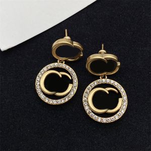 Stud earrings designer jewelry earrings for women diamond earring shine ohrringe double letter retro hoop luxury earings designer fashionable simple zb109