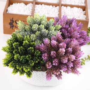 Flores decorativas Wreaths 30pcs/pacote Fake Green Plant Plástico artificial para mesa de casa Casamento de Natal Caixa de presente DIY