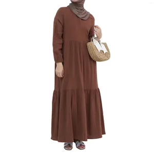 Roupas étnicas Feminino Longo Manga Solta Mulheres Muçulmanas Vestido Turco Dubai Marroquino Vestidos Modestos Senhoras Outono Inverno Mulher