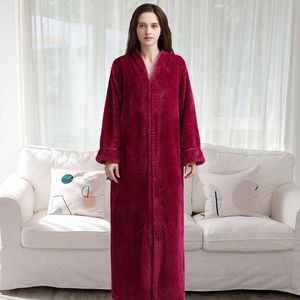 Toalha Flanela Bath Robe Lovers Robe Costure Long Plus Size Casais Vestido Night Men Zipper Nightgown