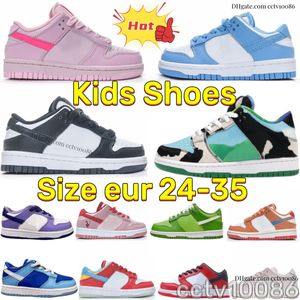 Kids Shoes Low Boys Girls Sneakers Baby Pink Blue Chunky Panda Toddler Skateboard Trainers kid Sport shoe children Black argon Outdoor Sneaker size 22-35