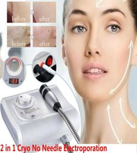 ポータブル2 in 1 Cryo No Needle Electroporation Meso Mesotherapy Cool Facial Anti Aging Skin Care Beauty Machine9583744