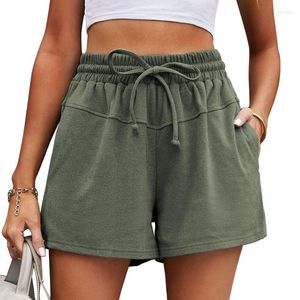 Kvinnors shorts chic bomull snör upp kvinnors sport sommar mångsidig elastisk hög midja kvinnor mode casual basiska korta byxor