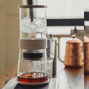Ferramentas de gotejamento de gelo cafeteira filtro de vidro percoladores espresso cozinha barista gotejador pote gelo frio brew potes cervejeiro