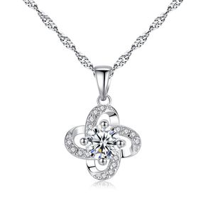 Designer 3A Zircon S925 Silver Pendant Necklace Women Luxury Brand Micro Set Zircon Clover Necklace Charm Female Collar Chain High End Jewelry Valentine's Day Gift