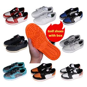 New Golf Shoes Wolf Grey 1S Low 2024 Basketball Shoes 1S Low Phantom Volt Rust Pink Noble Green Chicago Black Crocodile Man and Women Sneaker With Box