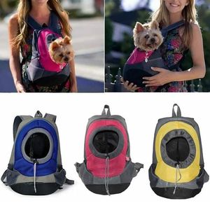 Carrier Pet Dog Doudble bör väska med påsar Bagribär ryggsäck valp mesh bärbar resor ryggsäck påse för små katter och hundar
