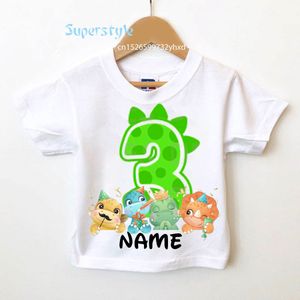 Tシャツかわいい漫画恐竜の誕生日