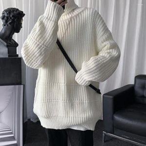 Erkek Sweaters Belveyt Sweater Rahat Orta Uzunluklu Sıcak Örme Yüksek Yakalı Elastik Anti-Shrink Anti-Kış/Sonbahar Konforu