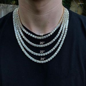 Chains Hip Hop Necklace For Mens Gold Color Chain Icy Choker Silver Bling Luxurious Jewelry Women