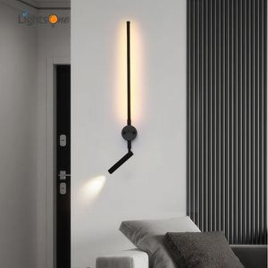 Wall Lamps Nordic Minimalist Light Eye Protection Reading Aisle With Switch El Master Bedroom Long LampWall