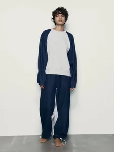 Kvinnors tvådelar Pants 2023 Autumn/Winter Product Fashion Casual Sweater Sparcing Denim Set