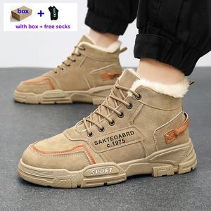 Inverno de luxo botas de neve designer mens sapatos fuzz botas tênis caminhadas pele ginásio sapatos desgastar-oposição couro tornozelo meia bota homem ao ar livre sapatos esportivos item Z001