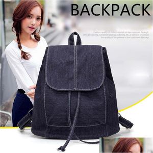 Laptop Cases Backpack 25Pcs Pure Color Lovers Junior High School Students Bag Canvas Leisure Sports Travel Computer Hipster Pack Drop Dh40F