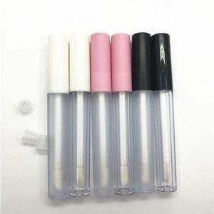 25ML Frosted Clear Empty Lip Gloss Containers Tube 3ML Lid Balm Lid & Brush Tip Applicator Wand Rubber Stoppers for DIY Lip Refillable Dmsi