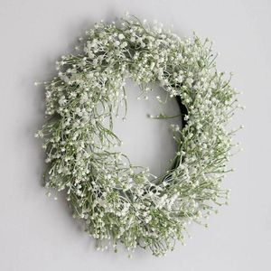 Decorative Flowers Artificial Gypsophila Wreath Garland For Party Weddings Front Door Decoration Simulation Grass Ring