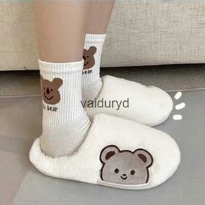 Sapatos para casa Inverno Chinelos Fofos Novo Urso de Desenho Animado Bonito Chinelos de Pelúcia Mulheres Homens Sola Grossa Anti-Slip Casa Sapatos Adoráveis Casal Quente Shoesvaiduryd