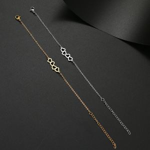 Braccialetti in acciaio inossidabile Classico braccialetto con ciondoli a catena alla moda a cuore cavo dolce per le donne Gioielli Amici delle feste Migliori regali