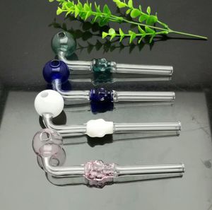 Glass Pipes Smoking Manufacture Hand-blown hookah Colorful Skeleton Bubble Glass Curved Pot