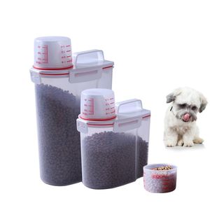 Feeding Pet Dog Food Box Sealed Storage Bucket Cat Food Box Moistureproof Rice Barrel Miscellaneous Grain Pet Food Barrel Measuring Cup