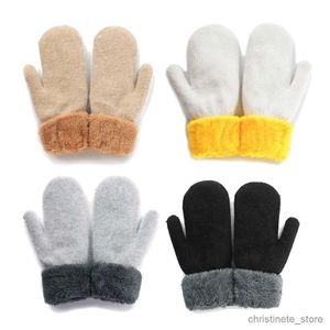 Children's Mittens Thicken Fleece Kids Skiing Gloves for Years Boys Girls Outdoor Sports Full Finger Mittens Winter Warm Plush Baby Gloves